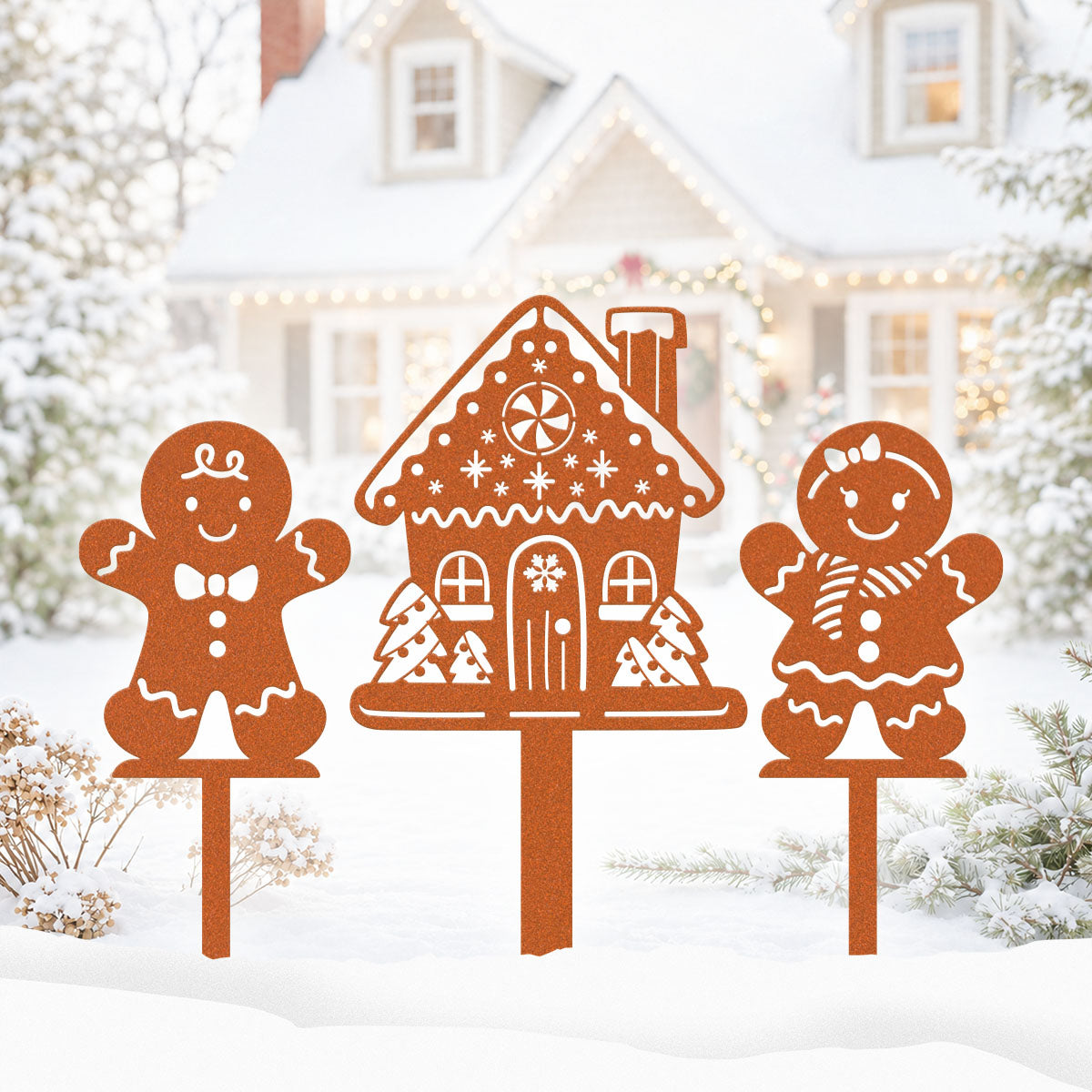 Gingerbread Garden Stakes – Set of 3