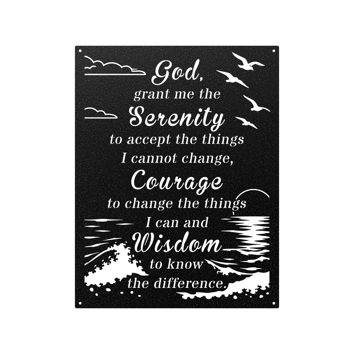 Serenity Prayer Metal Wall Art 14" × 18" / Black - RealSteel Center