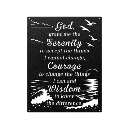 Serenity Prayer Metal Wall Art 14" × 18" / Black - RealSteel Center