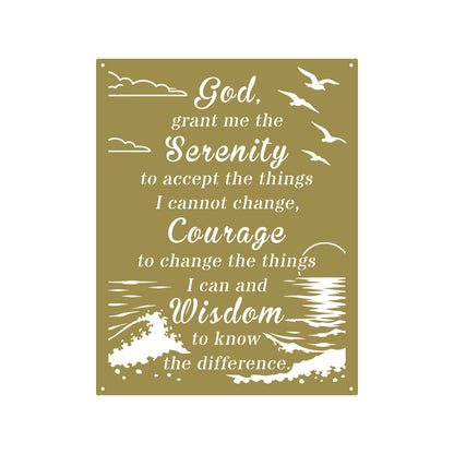 Serenity Prayer Metal Wall Art 14" × 18" / Gold - RealSteel Center