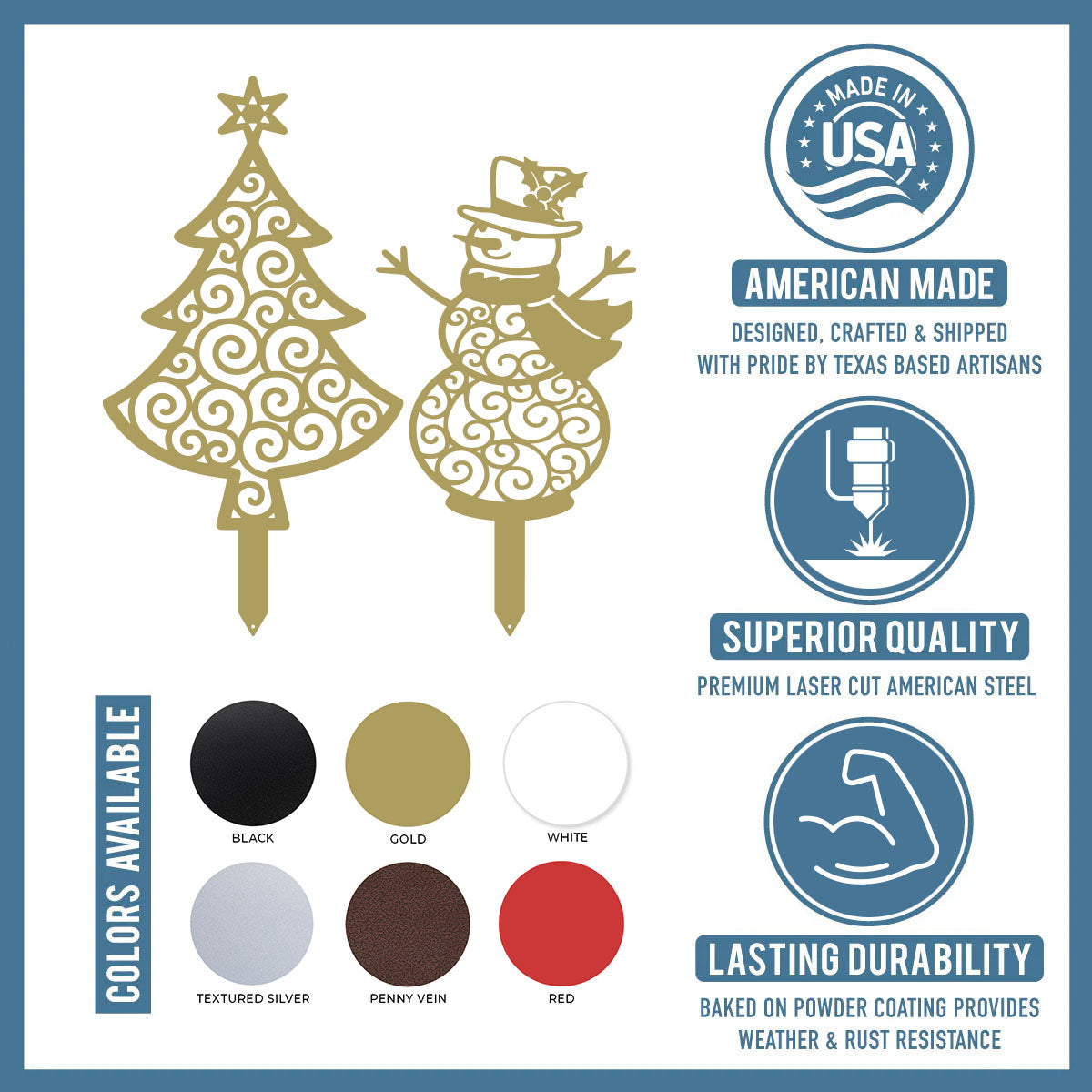 Happy Snowman Christmas Tree Garden Stake Set - RealSteel Center