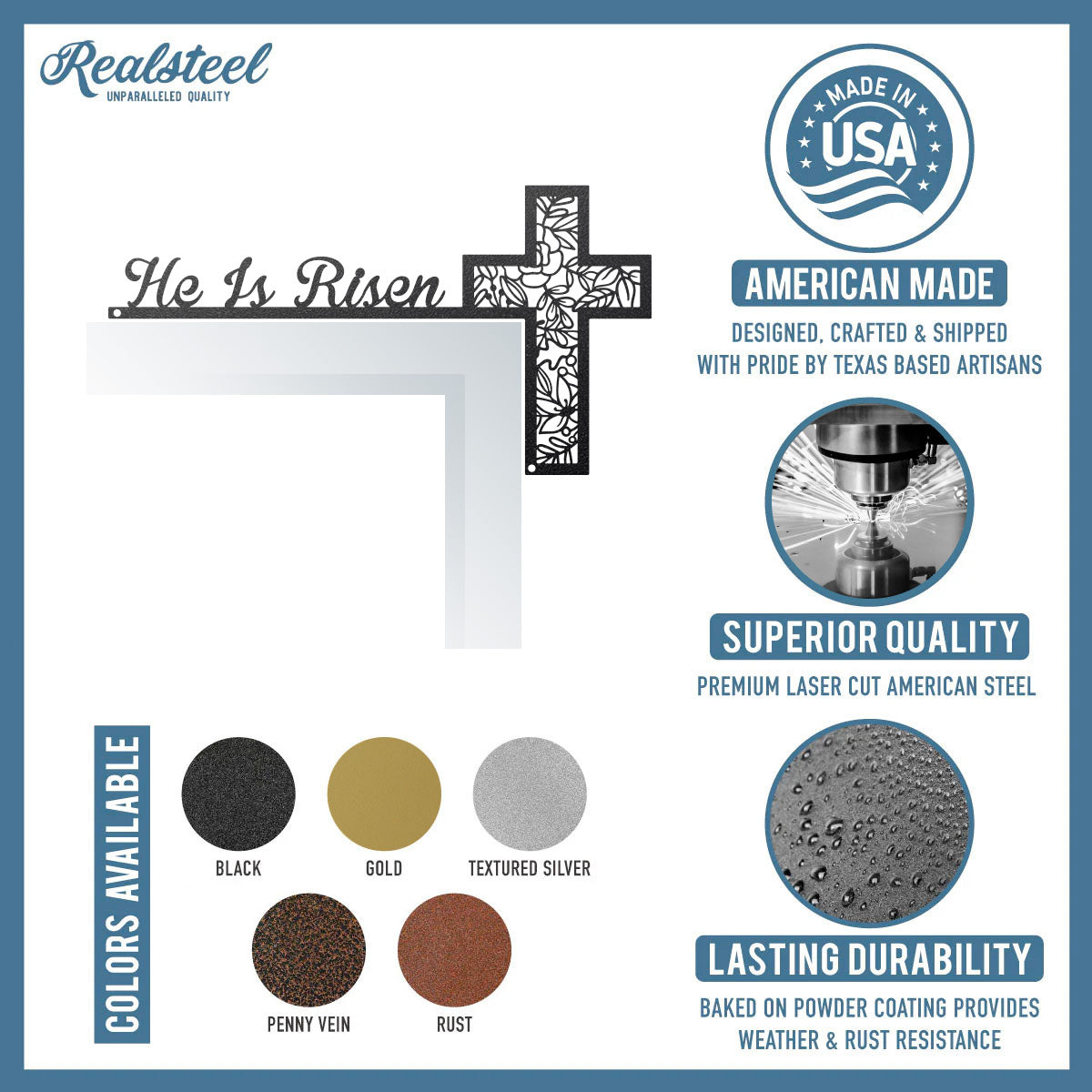 He Is Risen Easter Door Corner Decor - RealSteel Center