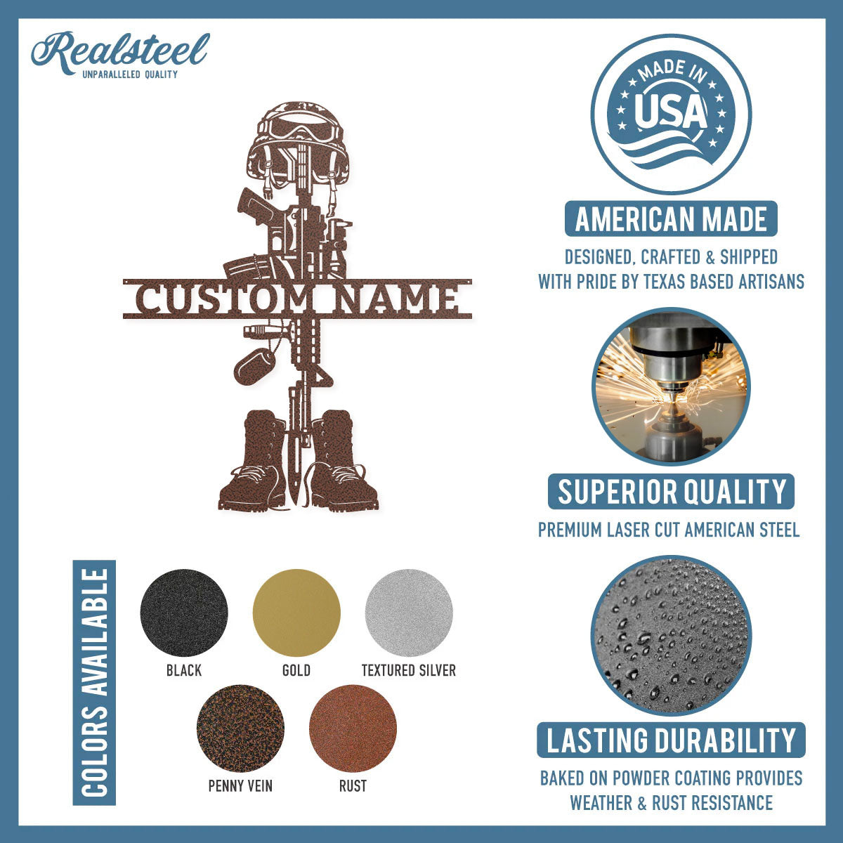 Fallen Soldier Battlefield Cross Monogram - RealSteel Center