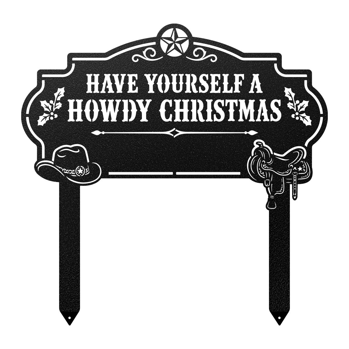 Howdy Christmas Yard Stake Monogram