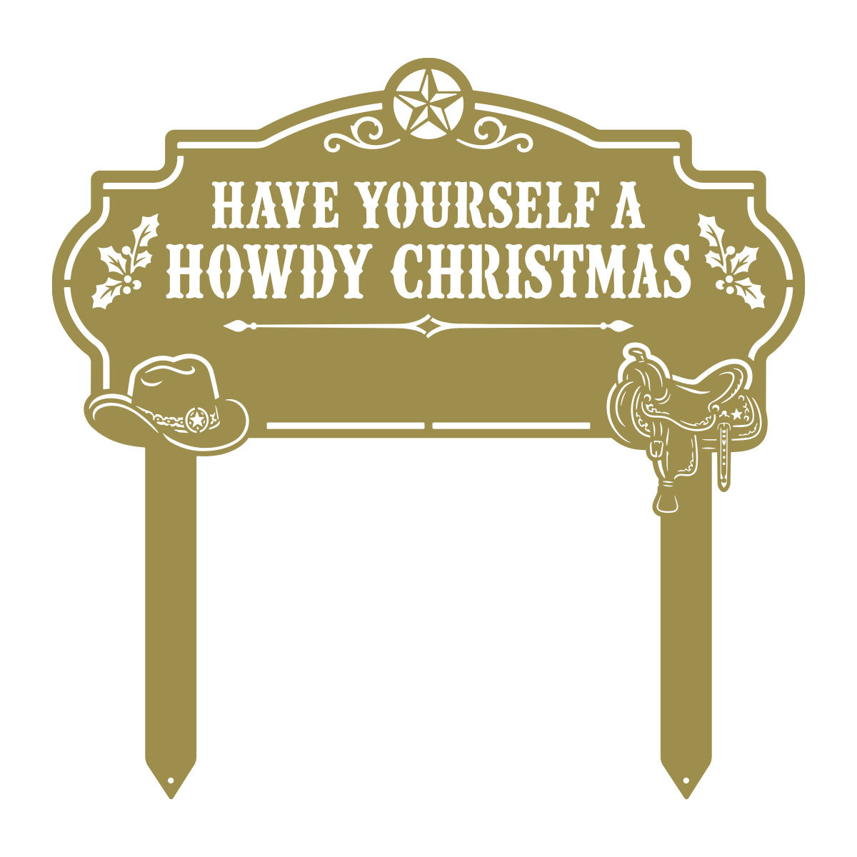 Howdy Christmas Yard Stake Monogram