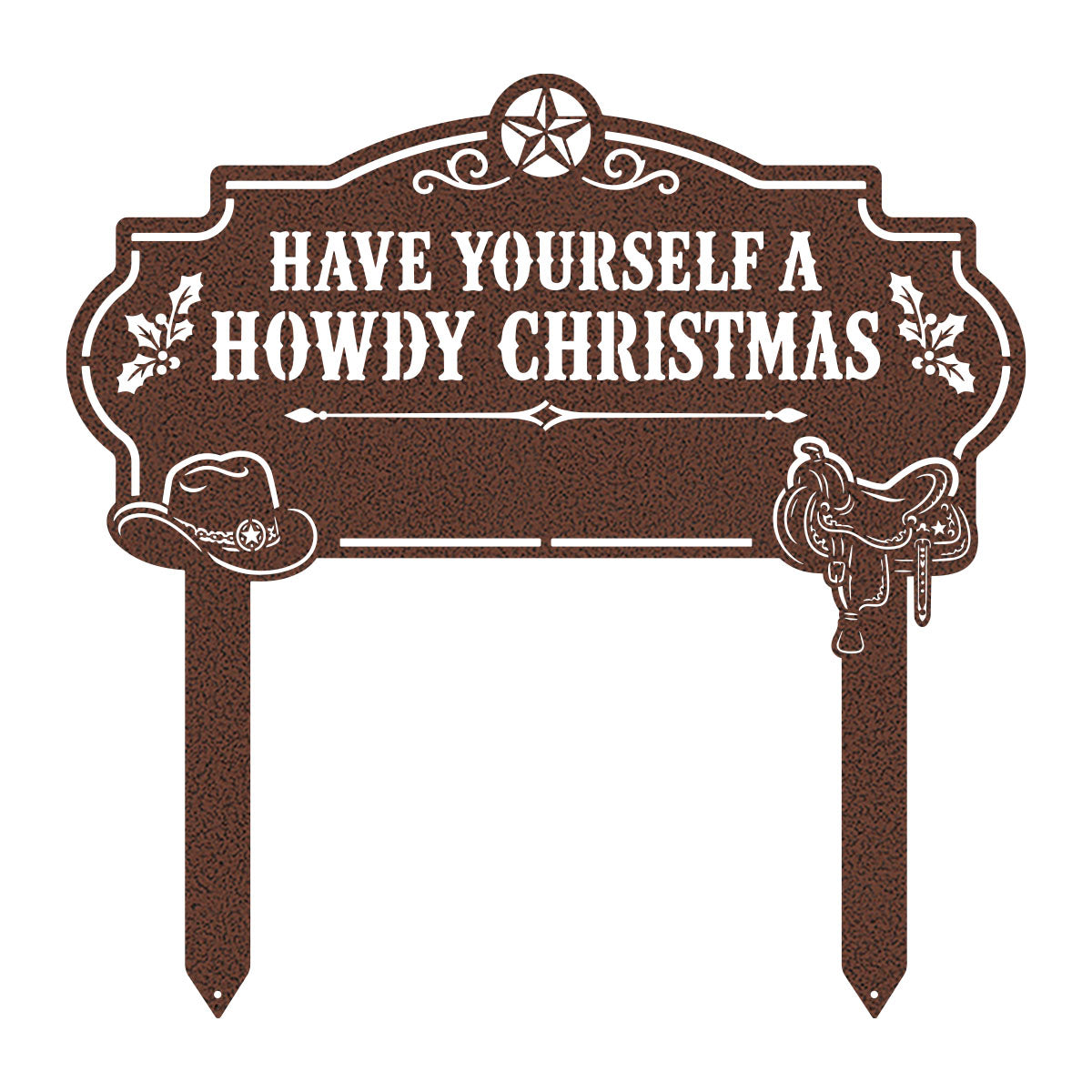 Howdy Christmas Yard Stake Monogram Penny Vein - RealSteel Center