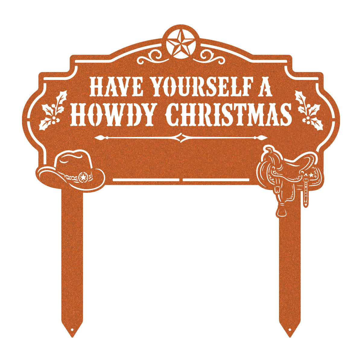 Howdy Christmas Yard Stake Monogram