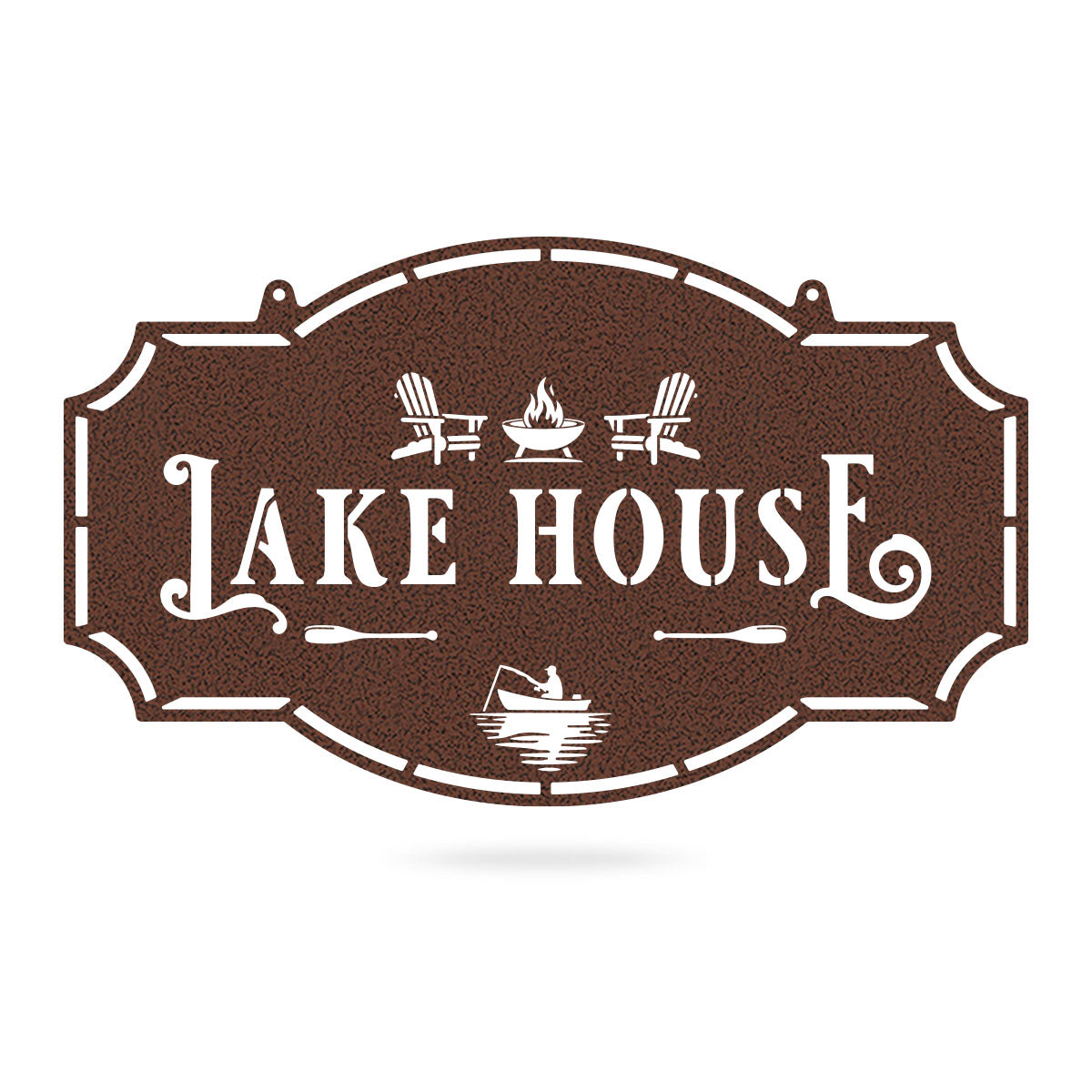 Lake House Monogram - Custom Cabin & Lake House Decor Fishing / 14" × 24" / Penny Vein - RealSteel Center