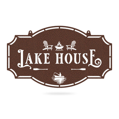 Lake House Monogram - Custom Cabin & Lake House Decor Fishing / 14" × 24" / Penny Vein - RealSteel Center