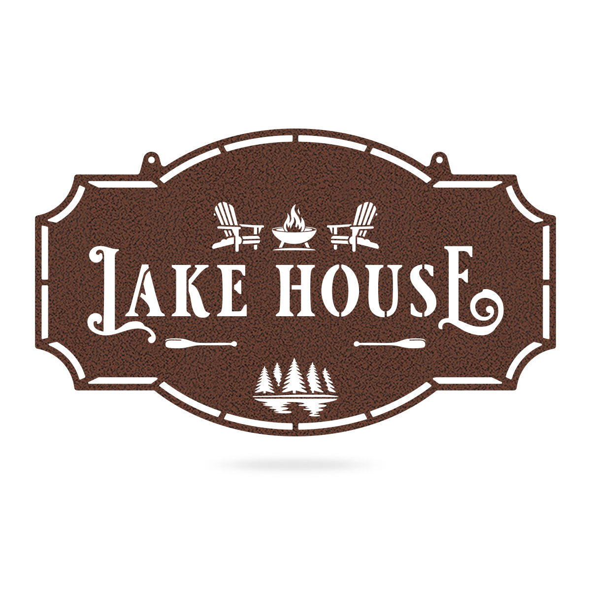 Lake House Monogram - Custom Cabin & Lake House Decor Forest and Lake / 14" × 24" / Penny Vein - RealSteel Center