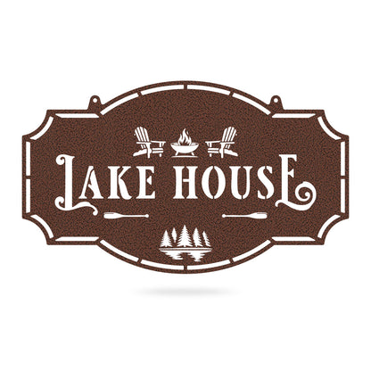 Lake House Monogram - Custom Cabin & Lake House Decor Forest and Lake / 14" × 24" / Penny Vein - RealSteel Center