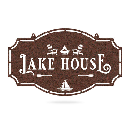 Lake House Monogram - Custom Cabin & Lake House Decor Sailboat / 14" × 24" / Penny Vein - RealSteel Center