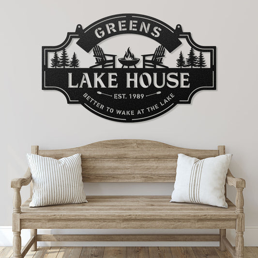 Lake House 3 Line Monogram - Custom Cabin & Lake House Decor - RealSteel Center