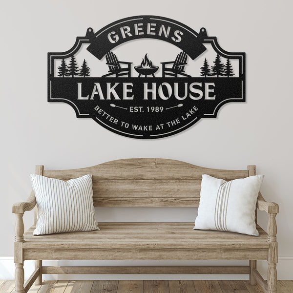 Lake House 3 Line Monogram - Custom Cabin & Lake House Decor - RealSteel Center