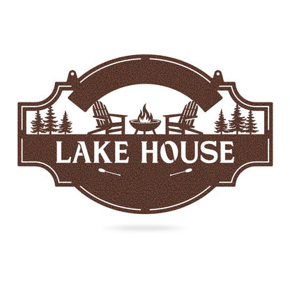 Lake House 3 Line Monogram - Custom Cabin & Lake House Decor 15" × 24" / Penny Vein - RealSteel Center