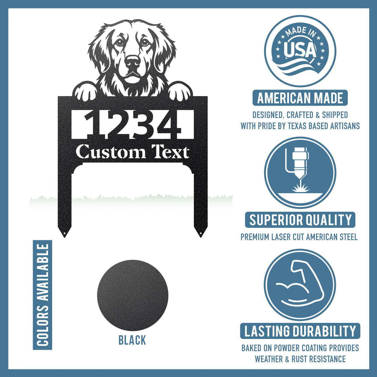 Lawn Address Dog Monogram Yard Stake - RealSteel Center