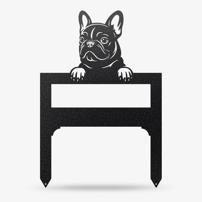 Lawn Address Dog Monogram Yard Stake French Bulldog / Black - RealSteel Center