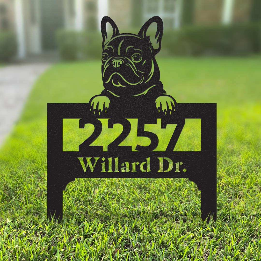 Lawn Address Dog Monogram Yard Stake - RealSteel Center