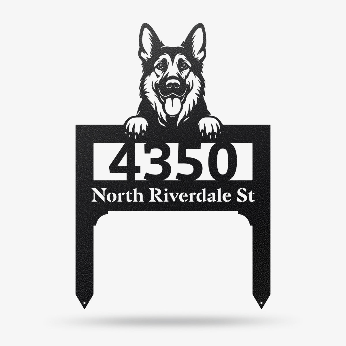 Lawn Address Dog Monogram Yard Stake - RealSteel Center