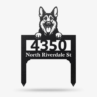 Lawn Address Dog Monogram Yard Stake - RealSteel Center
