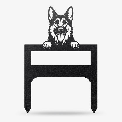 Lawn Address Dog Monogram Yard Stake German Shepherd / Black - RealSteel Center