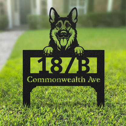 Lawn Address Dog Monogram Yard Stake - RealSteel Center