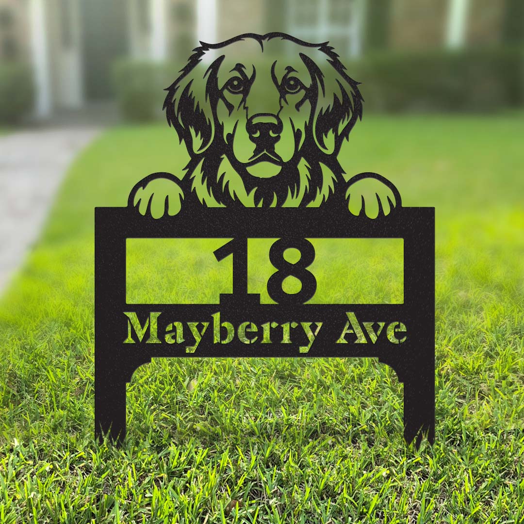 Lawn Address Dog Monogram Yard Stake - RealSteel Center