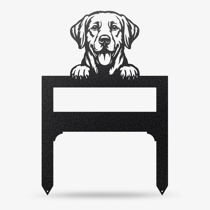 Lawn Address Dog Monogram Yard Stake Labrador Retriever / Black - RealSteel Center