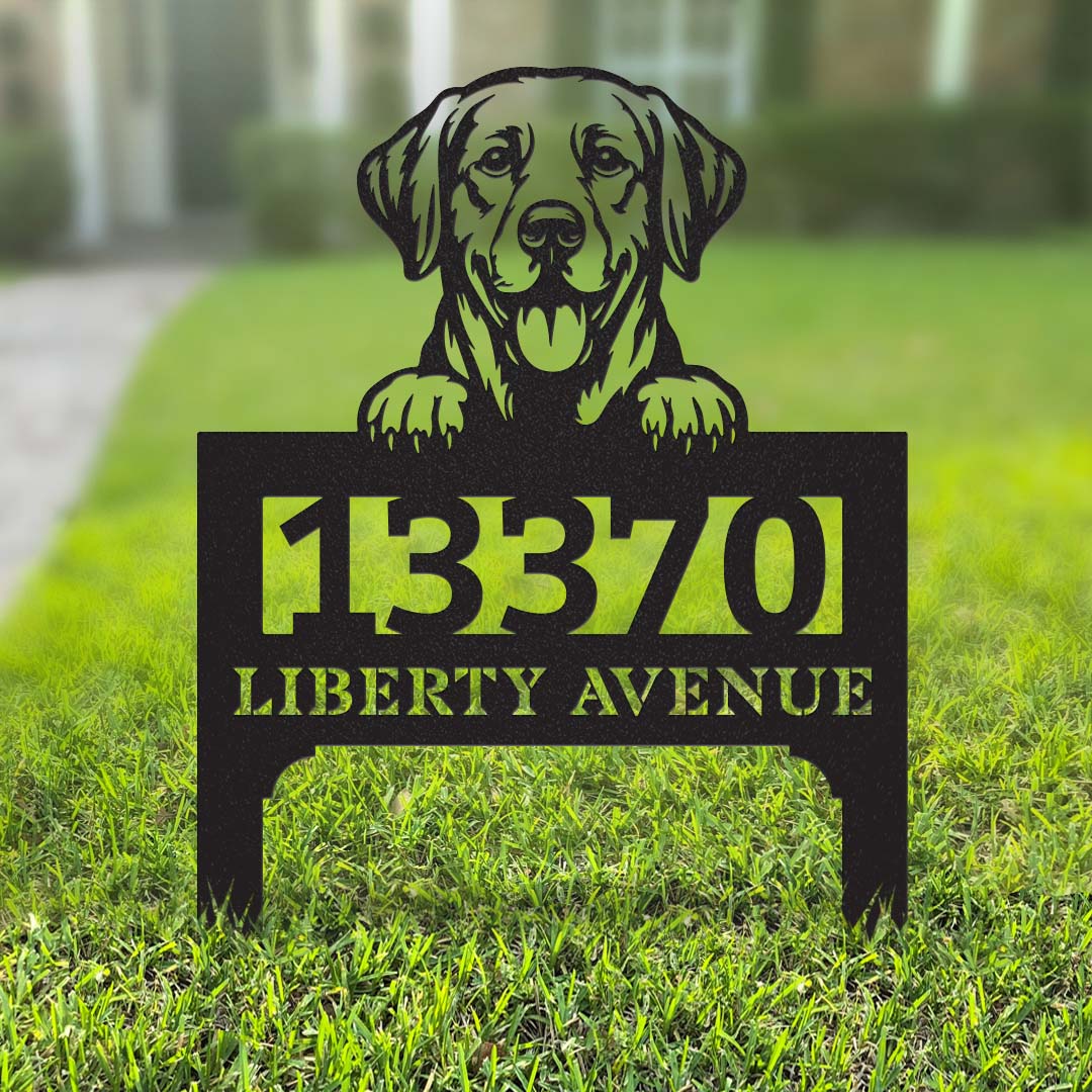 Lawn Address Dog Monogram Yard Stake