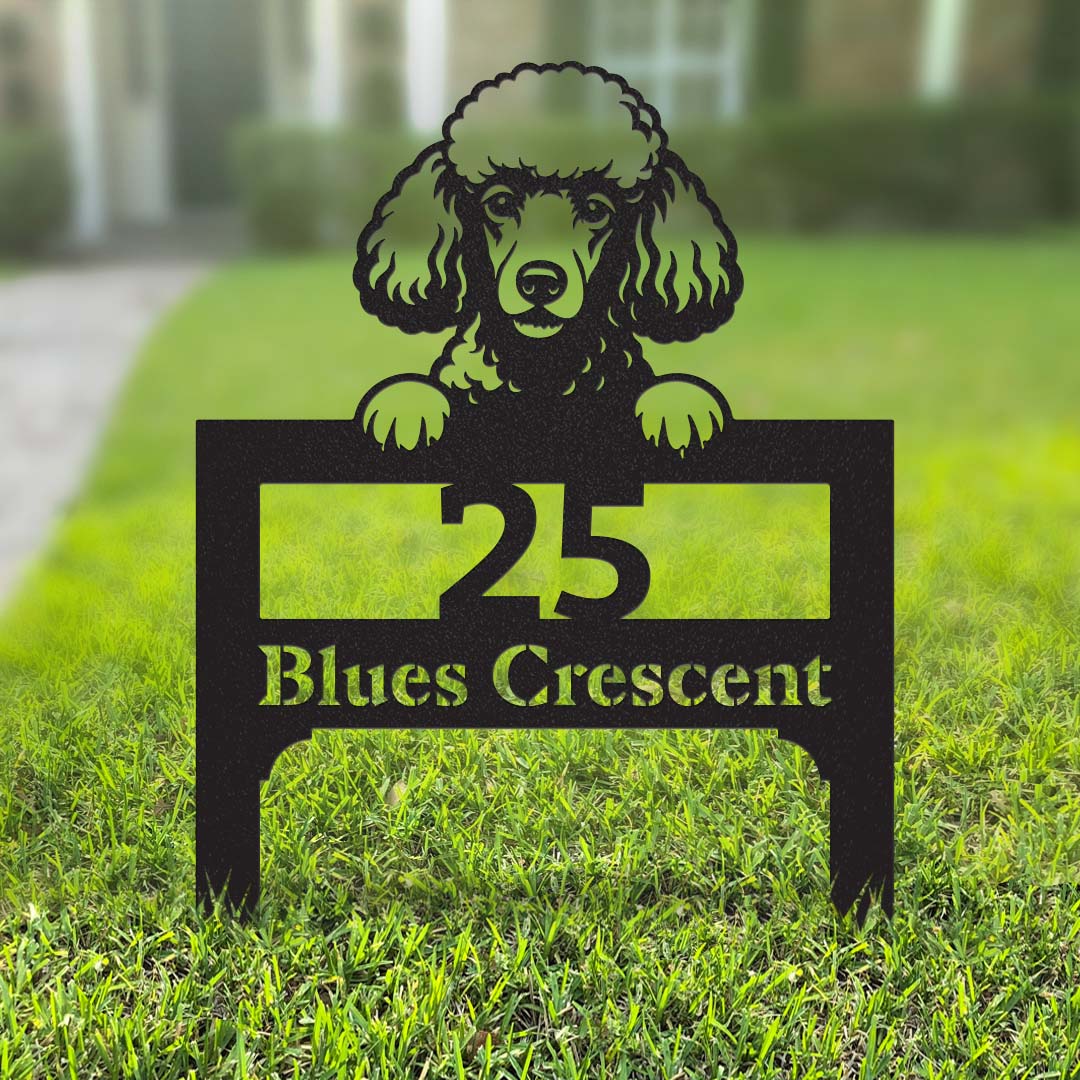 Lawn Address Dog Monogram Yard Stake - RealSteel Center