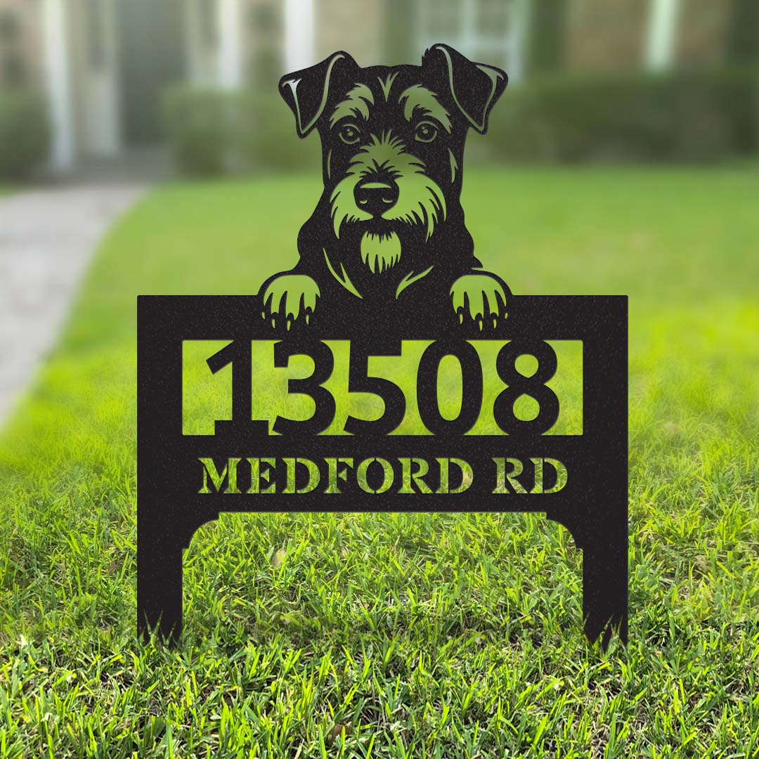 Lawn Address Dog Monogram Yard Stake - RealSteel Center