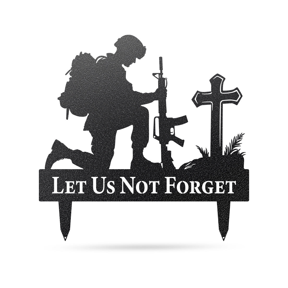 Let Us Not Forget Memorial Metal Stake 24" / Black - RealSteel Center