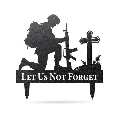 Let Us Not Forget Memorial Metal Stake 24" / Black - RealSteel Center