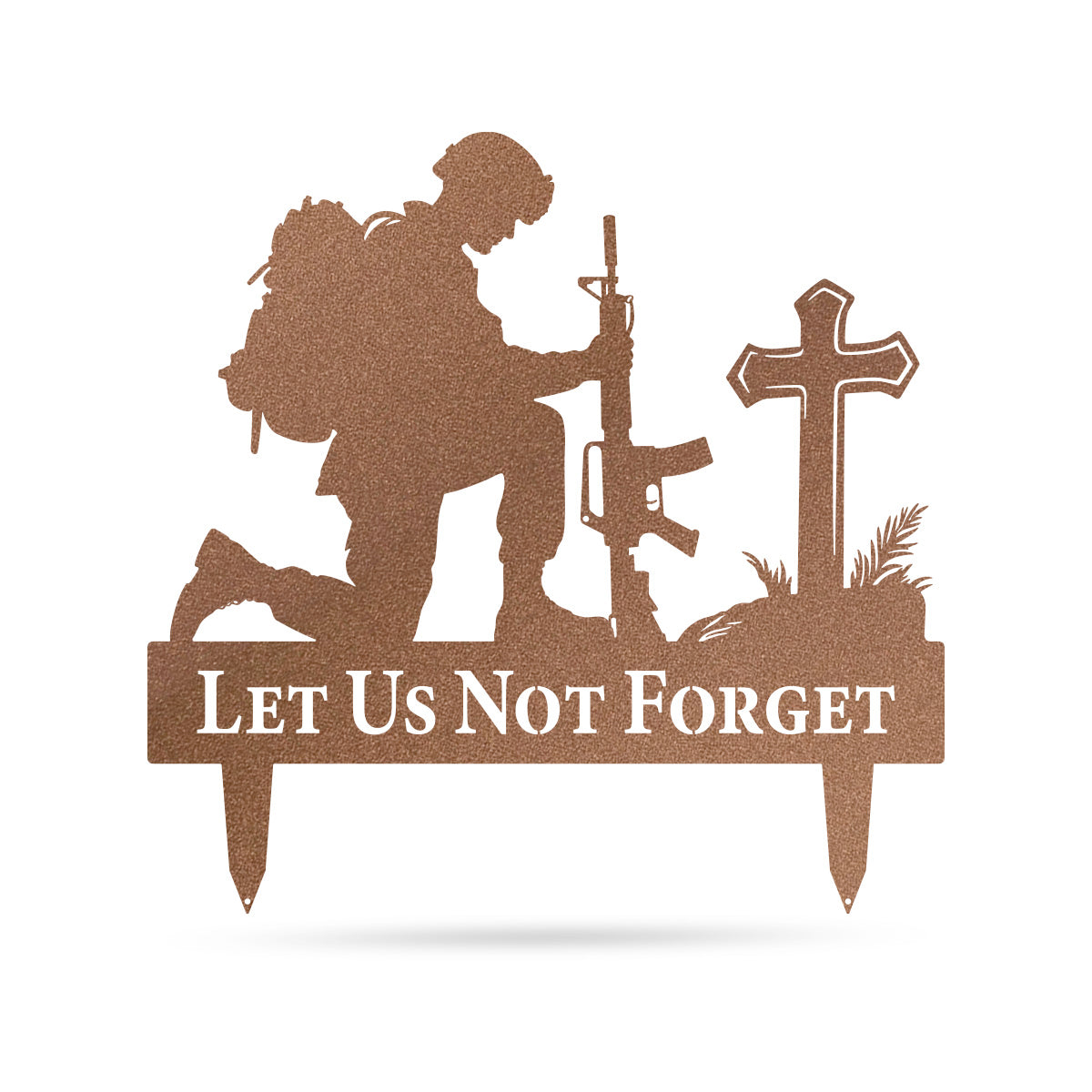 Let Us Not Forget Memorial Metal Stake 24" / Rust - RealSteel Center