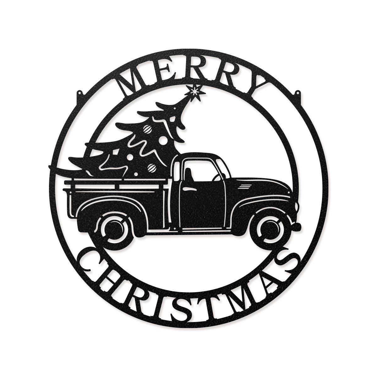Truck Hauling Christmas Tree 14" / Black - RealSteel Center