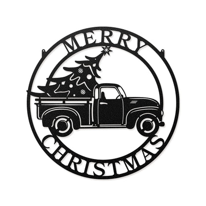 Truck Hauling Christmas Tree 14" / Black - RealSteel Center