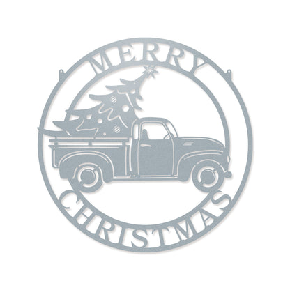 Truck Hauling Christmas Tree 14" / Textured Silver - RealSteel Center