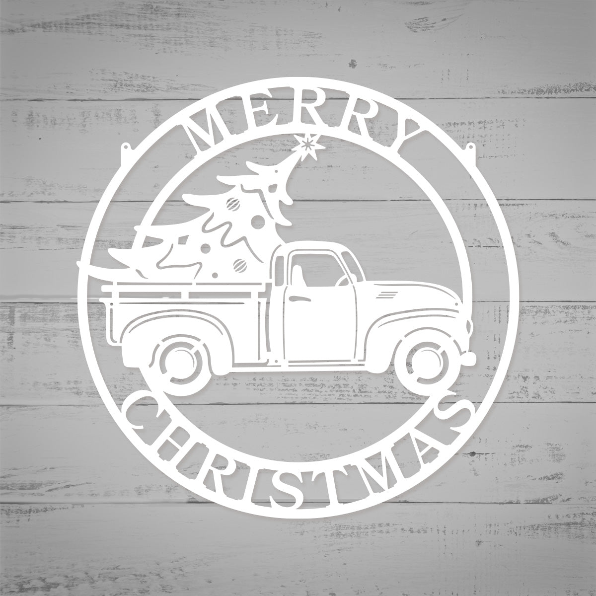 Truck Hauling Christmas Tree 14" / White - RealSteel Center