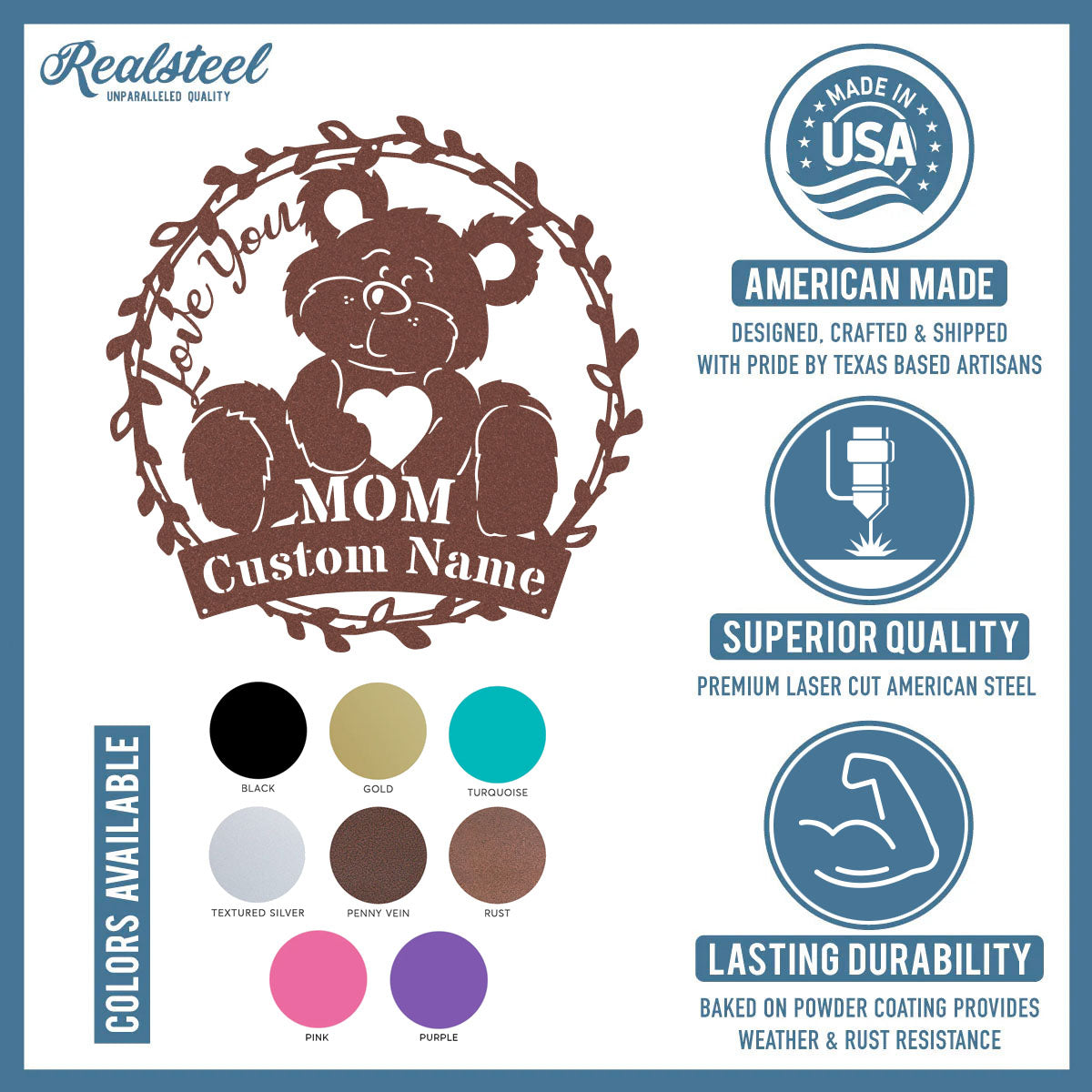 Love You Mom Monogram - RealSteel Center
