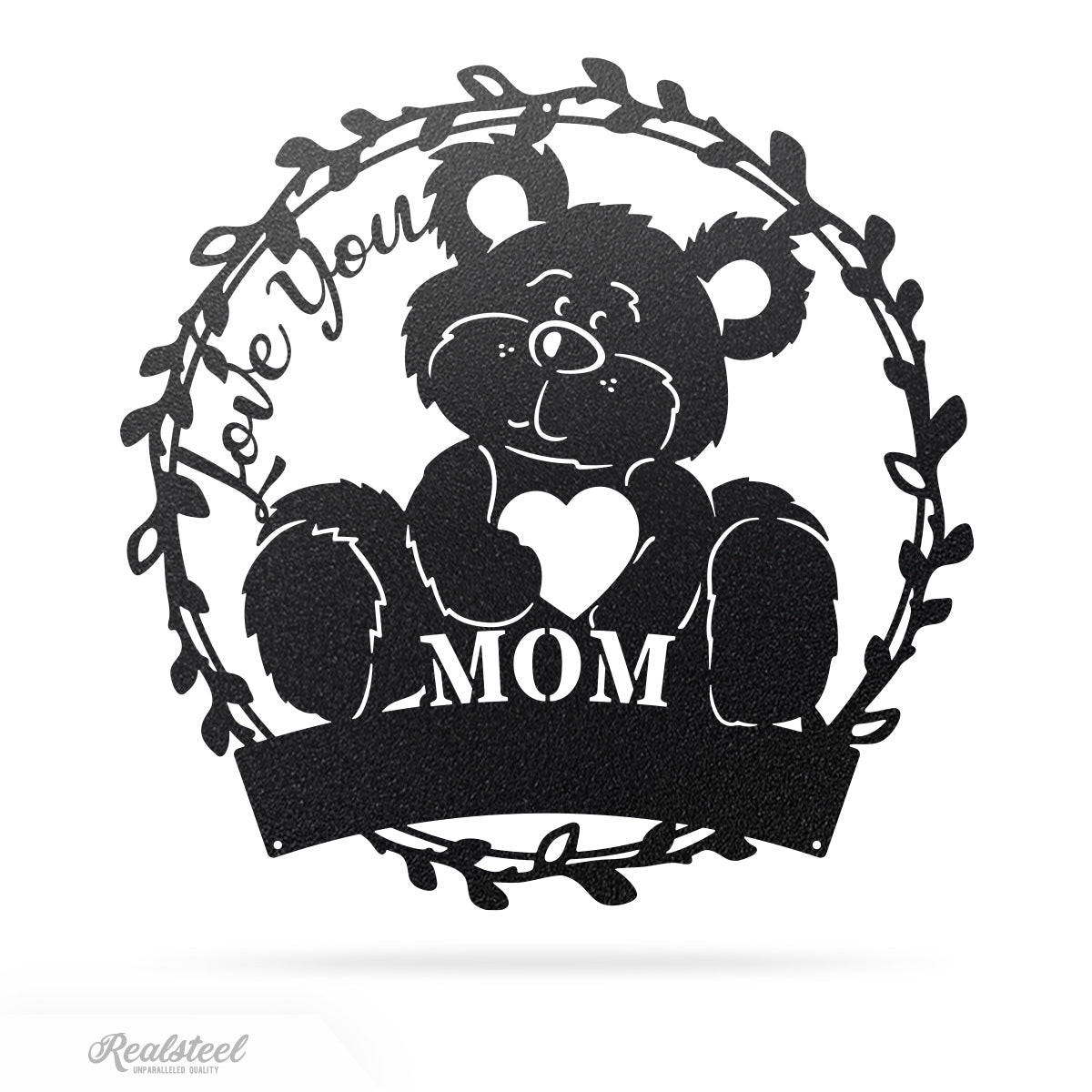 Love You Mom Monogram 18" / Black - RealSteel Center