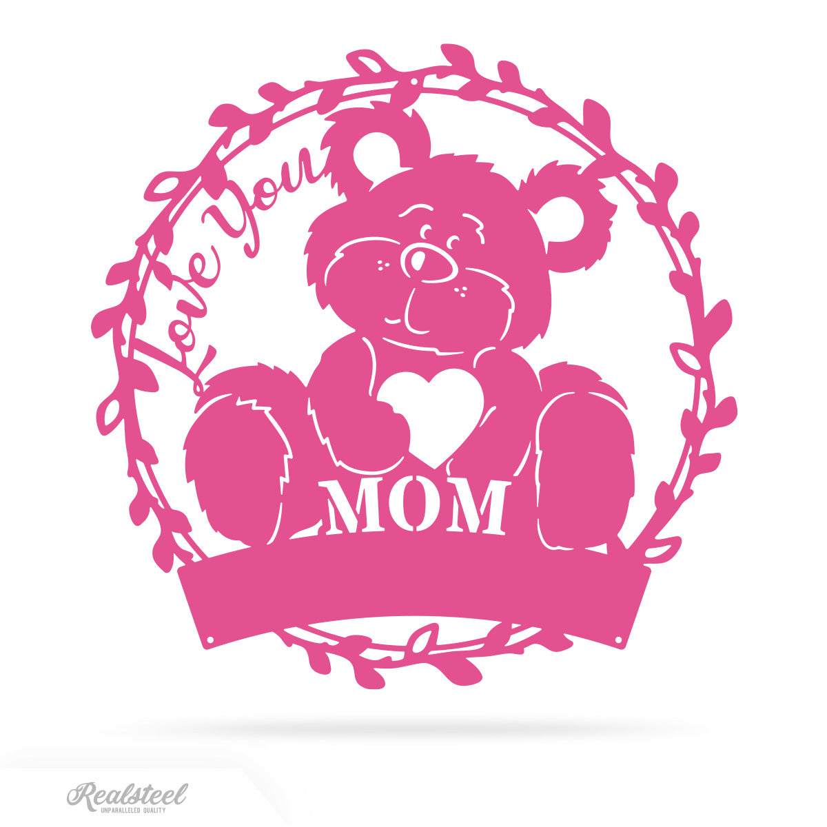 Love You Mom Monogram 18" / Pink - RealSteel Center