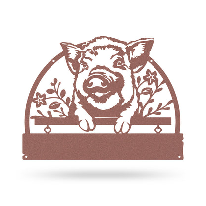 Lovely Piglet Monogram – Personalized Farm & Garden Metal Sign 11" x 14" / Rust - RealSteel Center