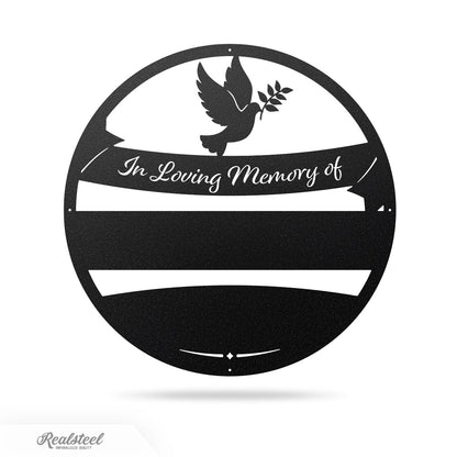 Memorial Sign Wall Decor Monogram 18" / Black - RealSteel Center
