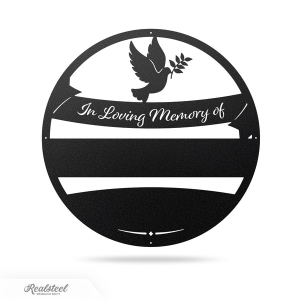 Memorial Sign Wall Decor Monogram 18" / Black - RealSteel Center