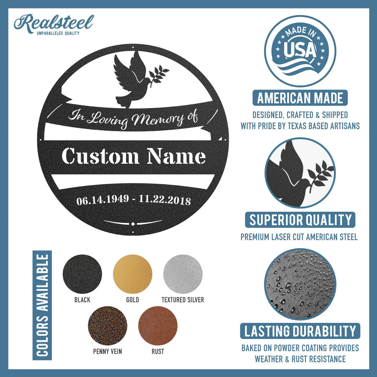 Memorial Sign Wall Decor Monogram - RealSteel Center