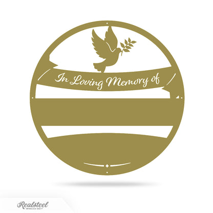 Memorial Sign Wall Decor Monogram 18" / Gold - RealSteel Center