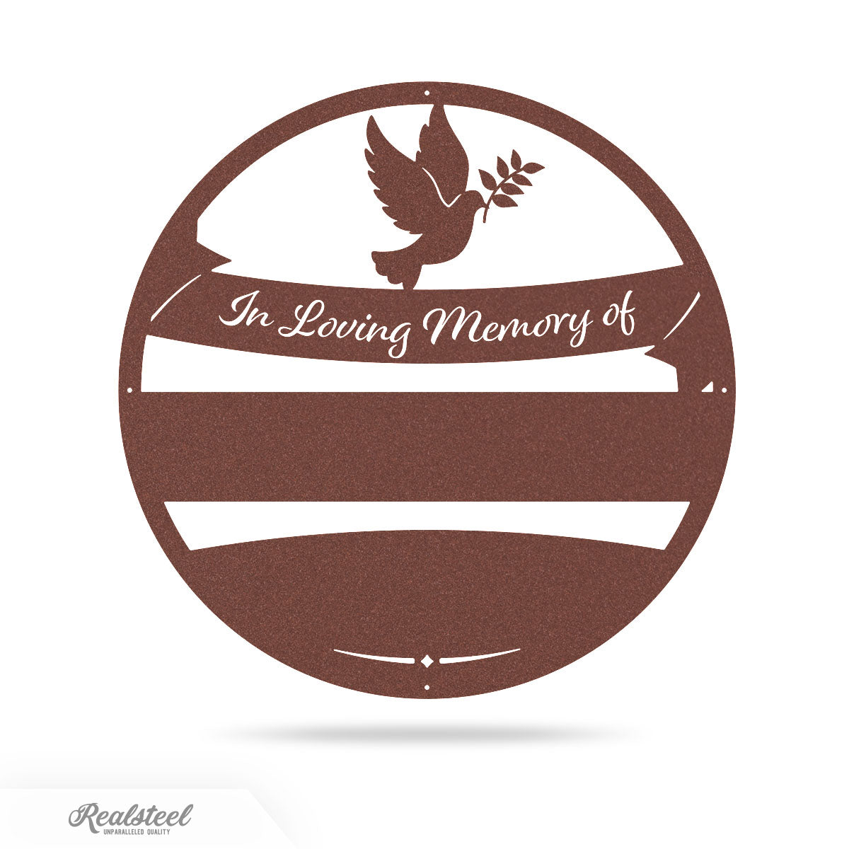 Memorial Sign Wall Decor Monogram 18" / Rust - RealSteel Center