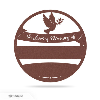 Memorial Sign Wall Decor Monogram 18" / Rust - RealSteel Center