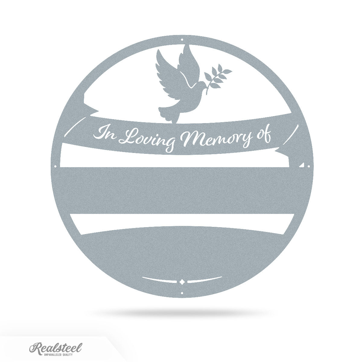 Memorial Sign Wall Decor Monogram 18" / Textured Silver - RealSteel Center