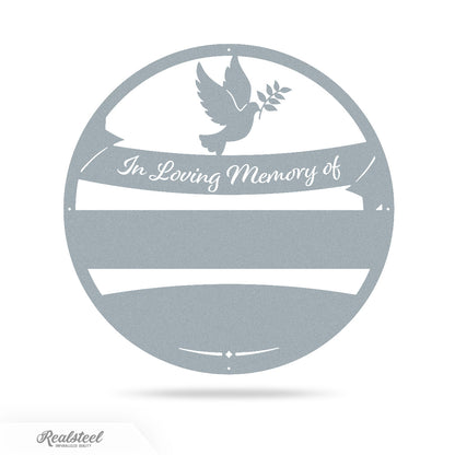 Memorial Sign Wall Decor Monogram 18" / Textured Silver - RealSteel Center